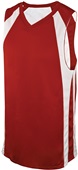 Martin Reversible Double-Ply Basketball Jersey Outside: RED/WHITE, Inside: WHITE/RED Primary