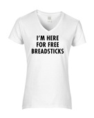 Epic Ladies Free Breadsticks V-Neck Graphic T-Shirts