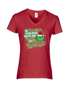 Epic Ladies 100% that Grinch V-Neck Graphic T-Shirts