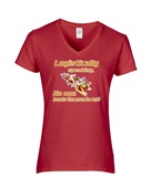 Epic Ladies Man in Red V-Neck Graphic T-Shirts