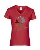 Epic Ladies Merry Christmas V-Neck Graphic T-Shirts