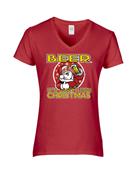 Epic Ladies Christmas Beer V-Neck Graphic T-Shirts