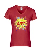 Epic Ladies Let's Get Lit V-Neck Graphic T-Shirts
