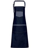 Artisan Collection By Reprime Unisex Domain Contrast Denim Bib Apron RP127 INDIGO DENIM Primary