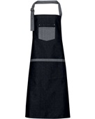 Artisan Collection By Reprime Unisex Domain Contrast Denim Bib Apron RP127 BLACK DENIM Primary