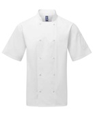 Artisan Collection By Reprime Unisex Studded Front Short-Sleeve Chef's Coat RP664