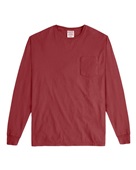Comfortwash By Hanes Unisex 5.5 oz., 100% Ringspun Cotton Garment-Dyed Long-Sleeve T-Shirt with Pock CAYENNE Primary