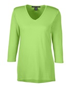 Devon & Jones Ladies' Perfect Fit Bracelet-Length V-Neck Top DP184W