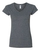 Gildan Ladies' SoftStyle 4.5 oz. Fitted V-Neck T-Shirt G64VL DARK HEATHER Primary