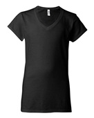 Gildan Ladies' SoftStyle 4.5 oz. Fitted V-Neck T-Shirt G64VL BLACK Primary