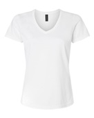 Gildan Ladies' SoftStyle 4.5 oz. Fitted V-Neck T-Shirt G64VL WHITE Primary