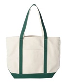Liberty Bags Carmel Classic XL Cotton Canvas Boat Tote 8872 NATURAL/ FO GRN Primary