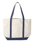 Liberty Bags Carmel Classic XL Cotton Canvas Boat Tote 8872 NATURAL/ NAVY Primary