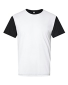 Sublivie Men's Blackout Sublimation T-Shirt S1902 WHITE/ BLACK Primary