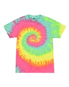 Colortone Tie-Dye Adult 5.4 oz., 100% Cotton T-Shirt CD100 MINTY RAINBOW Primary