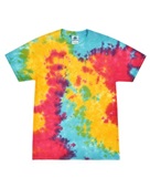 Colortone Tie-Dye Adult 5.4 oz., 100% Cotton T-Shirt CD100 MULTI RAINBOW Primary