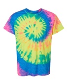 Colortone Tie-Dye Adult 5.4 oz., 100% Cotton T-Shirt CD100 NEON RAINBOW Primary