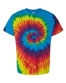 Colortone Tie-Dye Youth 5.4 oz. 100% Cotton T-Shirt CD100Y REACTIVE RAINBOW Primary