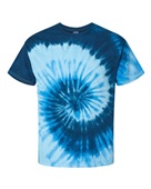 Colortone Tie-Dye Youth 5.4 oz. 100% Cotton T-Shirt CD100Y BLUE OCEAN Primary