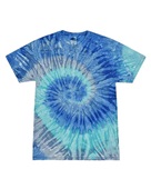 Colortone Tie-Dye Youth 5.4 oz. 100% Cotton T-Shirt CD100Y BLUE JERRY Primary