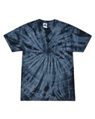 Colortone Tie-Dye Adult 5.4 oz. 100% Cotton Spider T-Shirt CD101 SPIDER NAVY Primary