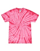 Colortone Tie-Dye Adult 5.4 oz. 100% Cotton Spider T-Shirt CD101 SPIDER PINK Primary