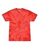 Colortone Tie-Dye Adult 5.4 oz. 100% Cotton Spider T-Shirt CD101 SPIDER RED Primary