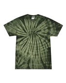 Colortone Tie-Dye Adult 5.4 oz. 100% Cotton Spider T-Shirt CD101 SPIDER GREEN Primary