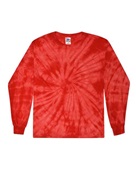 Colortone Tie-Dye Adult 5.4 oz. 100% Cotton Long-Sleeve T-Shirt CD2000 SPIDER RED Primary