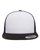 Yupoong Adult 5-Panel Classic Trucker Cap 6006 BLACK/ WHT/ BLK Primary