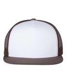 Yupoong Adult 5-Panel Classic Trucker Cap 6006 BROWN/ WHT/ BRWN Primary