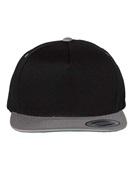 Yupoong Adult 5-Panel Cotton Twill Snapback Cap Y6007 BLACK/ SILVER Primary