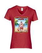 Epic Ladies Off Season Santa V-Neck Graphic T-Shirts