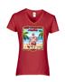 Epic Ladies Off Season Santa V-Neck Graphic T-Shirts