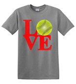 Epic Adult/Youth Love Softball Cotton Graphic T-Shirts