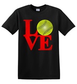 Epic Adult/Youth Love Softball Cotton Graphic T-Shirts