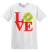 Epic Adult/Youth Love Softball Cotton Graphic T-Shirts