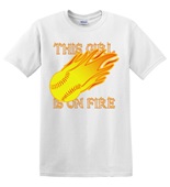 Epic Adult/Youth Girl is on Fire Cotton Graphic T-Shirts