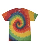 Colortone Tie-Dye Adult Burnout Festival T-Shirt CD1090 RAINBOW Primary