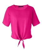 Devon & Jones Ladies' Perfect Fit Tie-Front Blouse DP617W CROWN RASPBERRY Primary