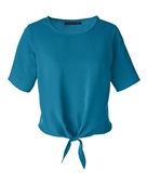 Devon & Jones Ladies' Perfect Fit Tie-Front Blouse DP617W DARK TEAL Primary