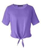 Devon & Jones Ladies' Perfect Fit Tie-Front Blouse DP617W GRAPE Primary