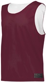 Augusta Adult Mesh Reversible Pinnie 9717 Outside: MAROON/WHITE, Inside: WHITE/MAROON Primary