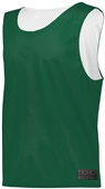 Augusta Youth Mesh Reversible Pinnie 9718 Outside: DARK GREEN/WHITE, Inside: WHITE/DARK GREEN Primary
