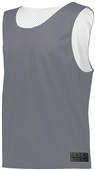 Augusta Youth Mesh Reversible Pinnie 9718 Outside: GRAPHITE/WHITE, Inside: WHITE/GRAPHITE Primary