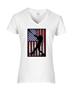 Epic Ladies Baseball Flag V-Neck Graphic T-Shirts