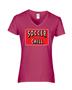 Epic Ladies Soccer and Chill V-Neck Graphic T-Shirts