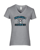 Epic Ladies Baseball Life V-Neck Graphic T-Shirts