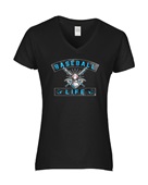 Epic Ladies Baseball Life V-Neck Graphic T-Shirts