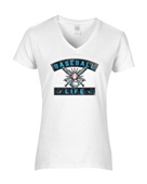 Epic Ladies Baseball Life V-Neck Graphic T-Shirts